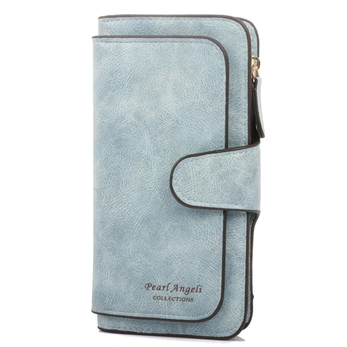 RFID Womens Wallets Fashion PU Leather Trifold Clutch Long Ladies Purse Credit Card Holder Wallet Organizer