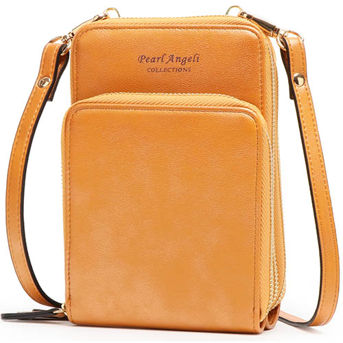 Pearl Angeli Small Crossbody Bag RFID Cellphone Wallet Purse Shoulder Bag Ladies Handbag Purse with 2 Straps