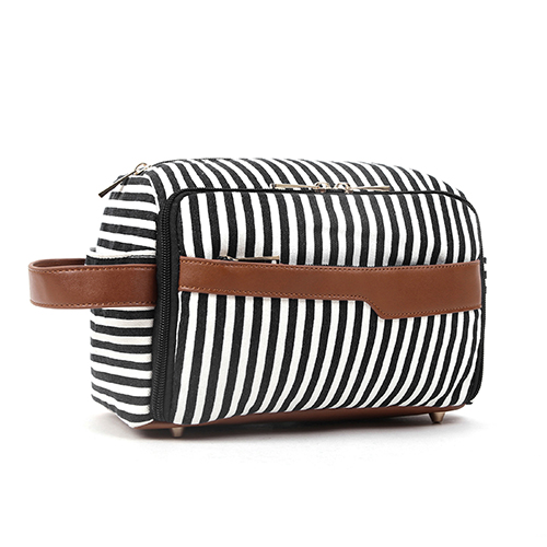 Kulturbeutel Damen Kosmetiktasche Waschtasche für Männer & Frauen Reise klein wasserdichte Organizer Streifen Handtasche