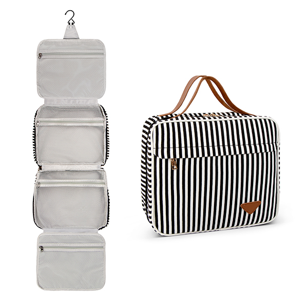 Hanging Travel Toiletry Bag for Women Portable Makeup Bag Travel Cosmetic Bag Large Capacity Travel Bag for Toiletries with Hanging Hook Zipper Compartment Wet Pocket, Lightcoffee