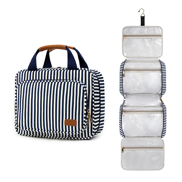 Hanging Travel Toiletry Bag for Women Large Capacity Portable Travel Makeup Bag Water-resistant Makeup Organizer Cosmetic Bag with Hanging Hook Wet Pockets