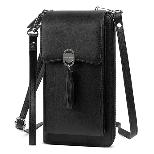 Pearl Angeli Crossbody Phone Bag Wallet RFID Womens Wallet Small Handbag Zipper Around Cellphone Credit Card Purse with Tassel New