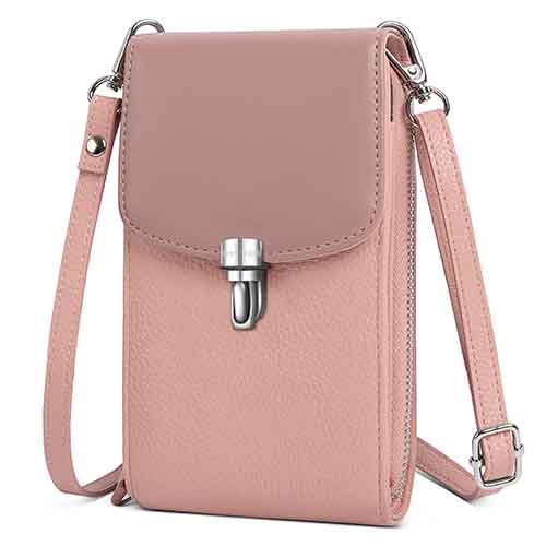 Pearl Angeli Leather Crossbody Cellphone Bag for Women RFID Cell Phone Purse Small Shoulder Bag Travel