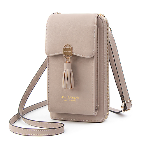 Pearl Angeli Women Crossbody Phone Bag RFID Shoulder Purse Wallet PU Leather Cell-Phone Handbag Organizer Wrist Bag