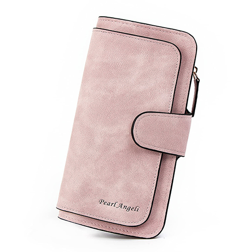 Pearl Angeli Womens Wallet PU Leather RFID Blocking Large Capacity Credit Card Holder for Women Zipper Coin Purse