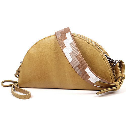 Pearl Angeli Damen Umhängetasche Schultertasche Leder Kleine Handtasche Halbkreisförmig