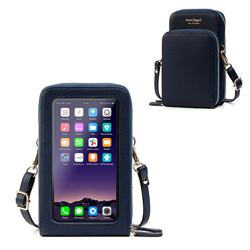 Pearl Angeli Damen Touchscreen Umhängetasche Handytasche Klein Umhängen Handy Geldbörse RFID Blhutz Klatenfächer Blhultertasche Brieftasche für Handy unter 6,5 Zoll