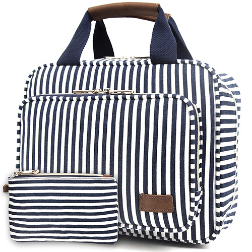 Pearl Angeli Kulturbeutel Kosmetiktasch Damen, Reise Kulturtasche Aufhängen Waschtasche für Frauen, Canvas Tragbare Make-up Tasche