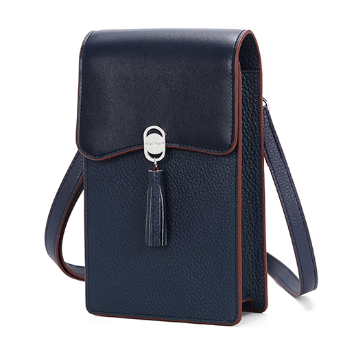 Pearl Angeli Genuine Leather Crossbody Cellphone Bag for Women RFID Blocking Small Phone Wallet Purse with Shoulder Strap