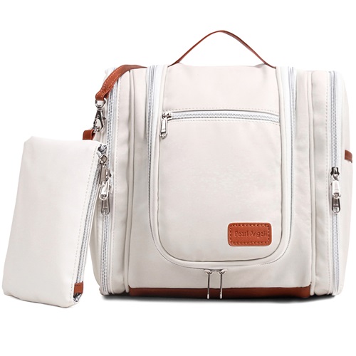 Pearl Angeli Kulturbeutel zum Aufhängen Damen, Reise Kulturtasche PU Leder große mit Haken wasserdichte Waschtasche Kosmetiktasche Toiletry Bag Waschbeutel Toilettentasche