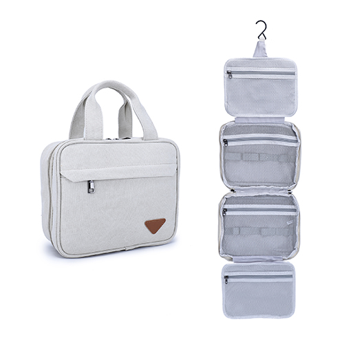 Hanging Travel Toiletry Bag for Women Portable Makeup Bag Travel Cosmetic Bag with Hook Zipper Compartment Wet Pocket